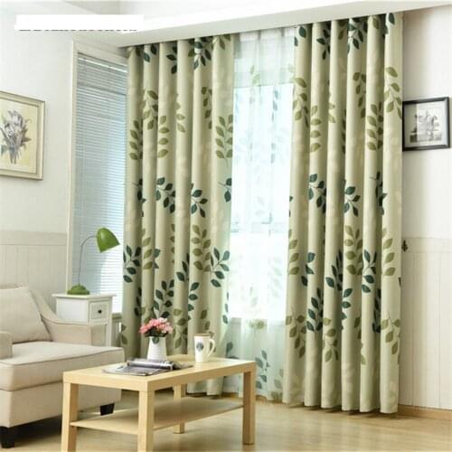 Pastoral Style Curtains Small Fresh Leaves,Curtains for Living Dining Room Bedroom