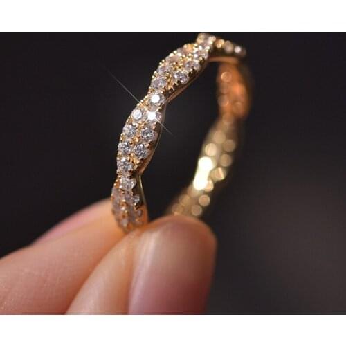 The New Full Circle Round Zircon Cross Ring In Europe And The Female Article 18 k Rose Gold Plated Engagement Ring Ring Ring