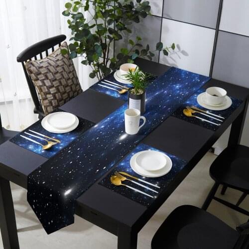 Starry Sky Table Runner Table Mats Cover For Home Wedding Banquet Festival Party Catering Hotel Table Decoration