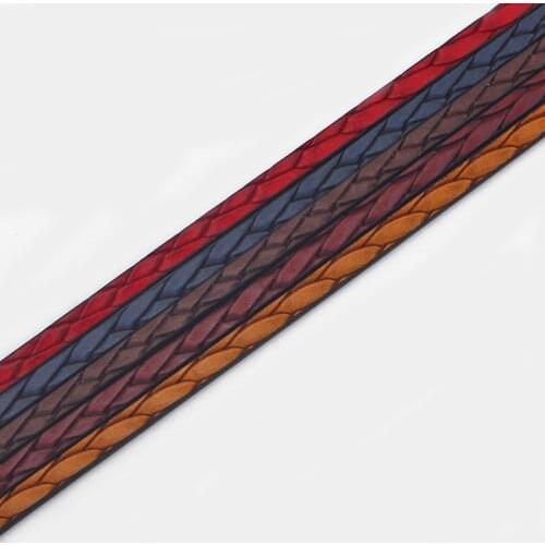 1 Meter 5*2mm Flat Stripe Stone Print Shaped PU Leather Cord For Bracelet Jewelry Findings