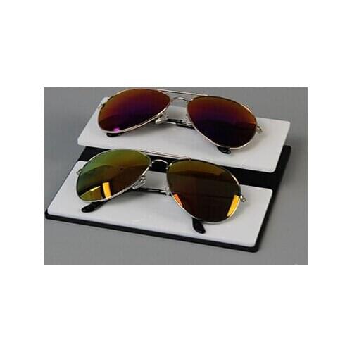 2 pairs Acrylic Sunglasses Show Stand Holder Countertop Rack Display Frame 2 Layer Clear Glasses Display Shelf