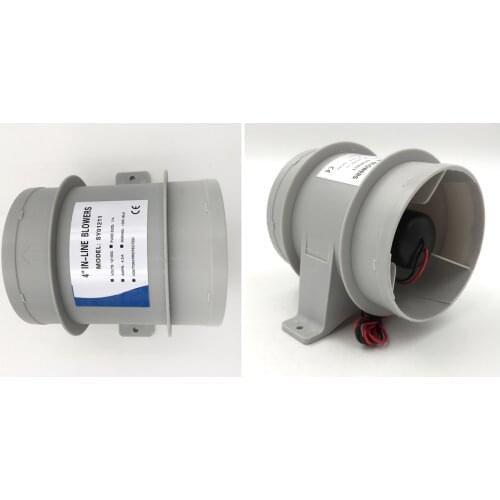 2pcs Marine Boat 12v Quiet in Line Bilge Blower, Water Resistant (White, 4-Inch/100mm)