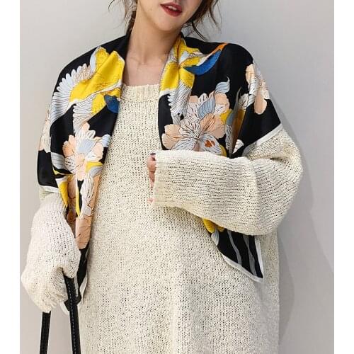 2021 new spring women scarf quality shawl silk fashion scarf headscarf beach sunscreen bag headscarf scarf 90cm*90cm