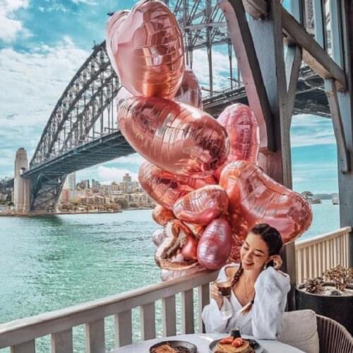 5pcs 24 Inch Rose Gold Heart Foil Balloons Marriage Inflatable Helium Ball For Wedding Birthday Party Decorations kids Supplies