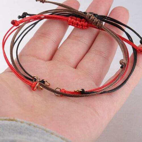 5Pcs/lot 0.8mm Red Rope Braided Red Thread Good Luck Rope Bracelet Adjustable Waxed Thread Women Men Gift Accessories