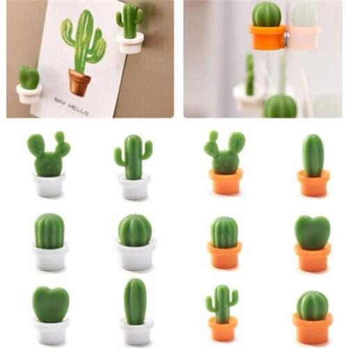 6pcs Cactus Fridge Sticker Cute Succulent Plant Magnet Button Refrigerator Message Sticker Magn Home Decor Kitchen Accessories