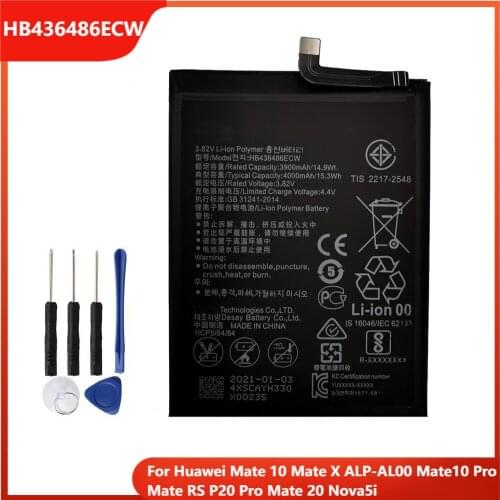 Original Replacement Phone Battery HB436486ECW For Huawei Mate 10 Mate X ALP-AL00 Mate10 Pro Mate RS P20 Pro Mate 20 Nova5i