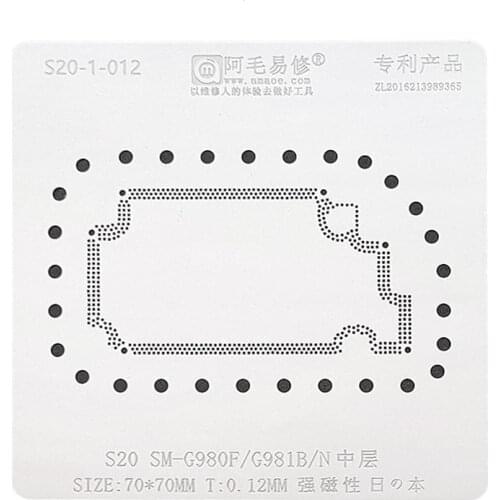 Amaoe Middler Layer BGA Stencil Reballing For Samsung S20 SM-G980F G981B N G986B G985F Solder Ball Tin Plant Net Heat Steel Mesh