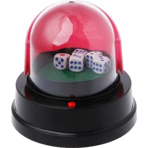 Automatic Dice Roller Cup Battery Powered Pub Bar Party Game Play With 5 Dices Drop Shipping