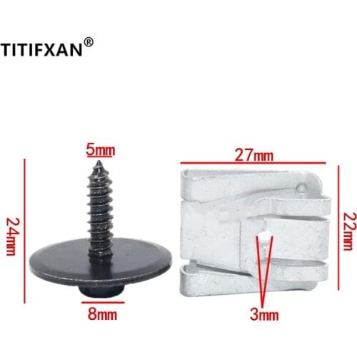 5 Set Car water tank under guard plank self-tapping screws U-type metal base clip for Mercedes-Benz C180 C200 C260 E200 E260 GLK