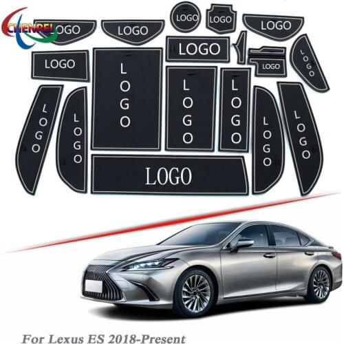 Brand LOGO Car Styling For Lexus ES 2018-Present Gate slot pad Interior Door Groove Mat Non-slip dust Mat Interior Accessories