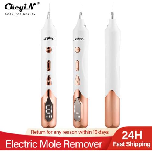Blue Ray Electric Mole Remover Cordless Laser Plasma Freckle Wart Dark Spot Removal Pen No Scar Bleeding Tag Cleaner LCD Display