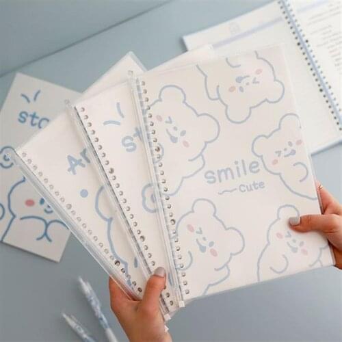30 Sheet B5 Loose Leaf Soft Side Notebook Journal Planner Transparent Horizontal Line Notebooks School Office Stationery Kawaii