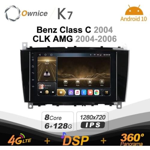 Carplay K7 6G+128G Carplay Android 10.0 Car Radio for Benz Class C 2004/CLK AMG 2004-2006 2din 4G LTE 5G Wifi 360 SPDIF 1280*720
