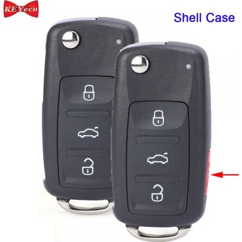 KEYECU 2x for Volkswagen Beetle CC EOS Golf GTI Jetta Passat Tiguan Touareg Remote Shell Case for NBG010180T NBG010206T