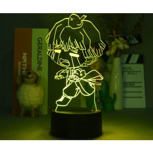 Night Light Kids LED 3D Lamps Bedside Agatsuma Zenitsu Figure Nightlight Touch Switch Demon Slayer Cool Gift for Anime Fans