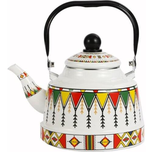 Enamel water kettle retro nostalgic ancient electromagnetic gas fired household large capacity porcelain enameled tea pot teapot