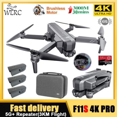 WLRC F11 PRO 4K GPS Drones 5G FPV Transmission Quadcopter with 2-axis Gimbal Camera Follow Me Auto Return RC Toys for Child Gift