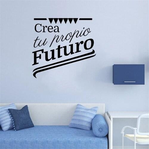 Spanish French Quote Wall Sticker For Living Room Bedroom Kitchen Art Vinyl Wallpaper Home Decor Mural RU4069