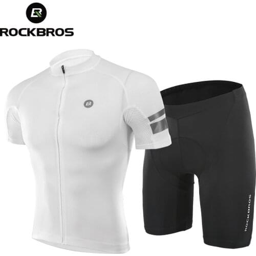 ROCKBROS Summer Cycling Jersey Set Men Women Shorts T-shirt MTB Road Bike Breathable Cycling Clothes Bicycle Equipment Black