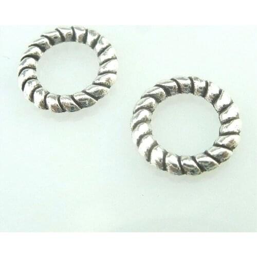 25pcs 15542 Antique Silver 10*1.5mm Round Circle Charms Pendant For Jewelry Making Bracelet Vintage Accessories