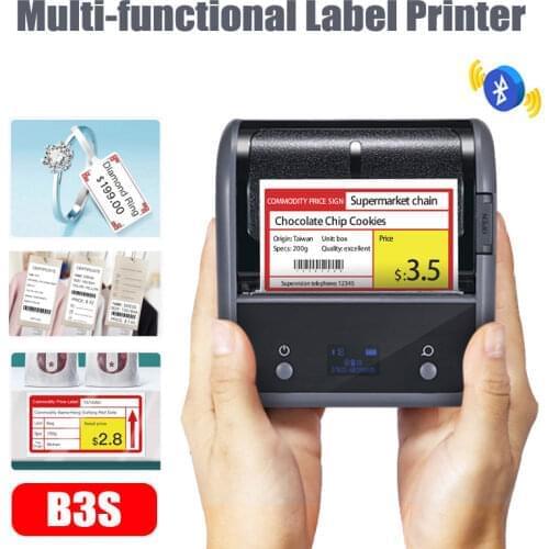 Niimbot B3S Jewelry Label Printer Round Thermal Price Tag Printer 20-80mm Mini Portable Wireless Bluetooth For Phone PC #R40