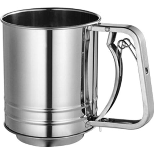 Kitchenware Flour Sieve Bakeware Supplies Pastry Tool Stainless Steel High Quality For Baking Hand-pressed Silver Sifter