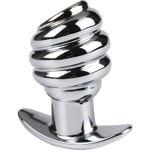 Metal Oblique Hollow Thread Anal Plug Expansion Flirting Anal G Spot Stimulating Butt Plug Adult Masturbation Erotic Products