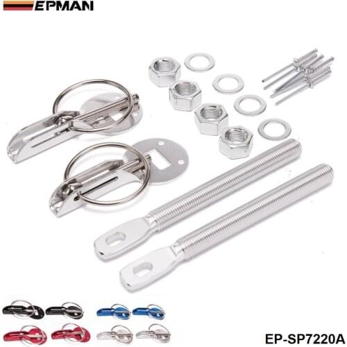 Alloy Silver Bonnet Hood Pin Lock Kit Down Hood Locks Pins fit ALL Racing Speed For BMW e39 android EP-SP7220A-Silver