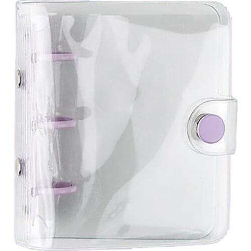 Mini Notebook 3 Rings Binder Loose Leaf Transparent File Folder Loose-leaf Stationery Journal Notebook Office Supplies