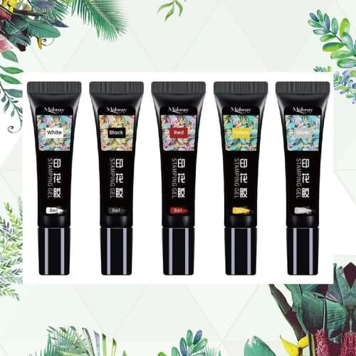 Mobray Nail Stamping Gel Polish Black White Stamp Print Oil UV Gel Varnish Soak Off Varnish For Nail Art Stamping Plate
