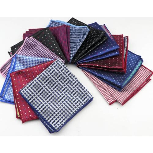 Men Suits Polyester Designer Handkerchiefs Woven Printing Dot Pocket Square Star Hankies Business Casual Pockets Hanky