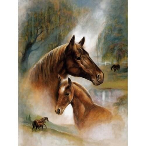 Animal Horse Pre-Printed 11CT Cross-Stitch Kit DIY Embroidery DMC Threads Needlework Knitting Craft Sewing Gift Wholesale