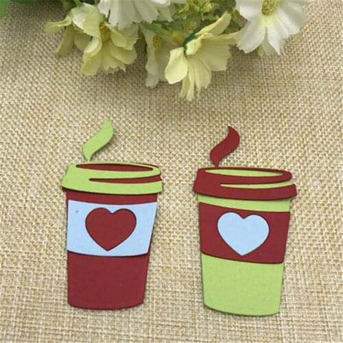 Coffee Cup Set heart holiday Metal Cutting Dies Stencil for DIY Scrapbooking Embossing Album Paper Cards Decorative