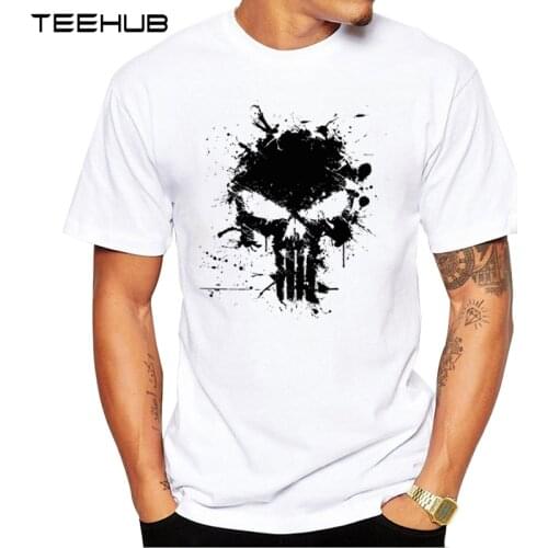New Arrivals 2019 TEEHUB Cool Mens Fashion punisher graphics Design T-Shirt Short Sleeve O-neck Tops Hipster Tee