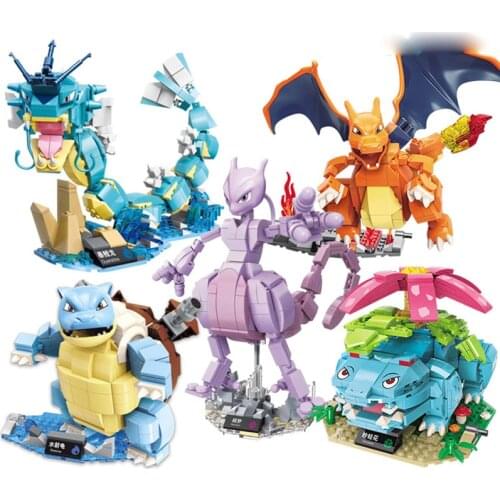 New Cartoon Anime Pokemon Pocket Monster Building Blocks Bricks Sets Classic Movie Dolls Model Kids Toys For Children Gift