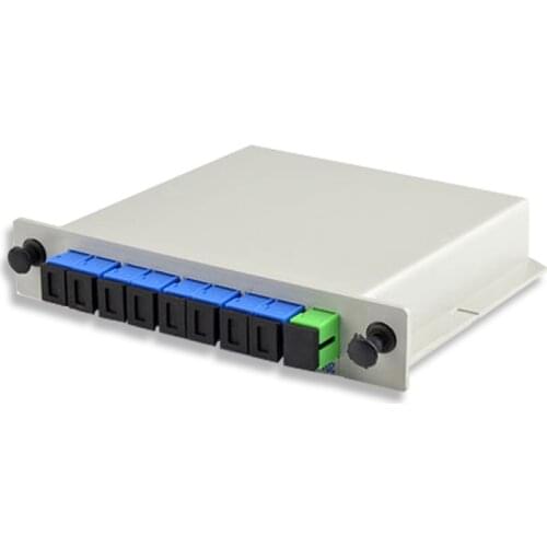 ZHWCOMM 10pcs SC UPC 1X8 Fiber Optic FTTH Splitter Box Insert sheet Optical Coupler SC Singlemode simplex plc optical splitter