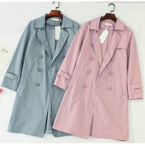 Girls Autumn Long Double Breasted Overcoat Winter Windbreaker Loose Casual OuterWear Trench Coat for Women Plus Size 3xl 4xl 5xl