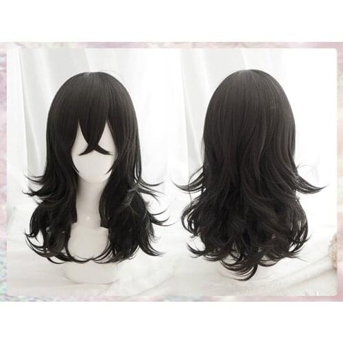 My Hero Academia My Boku no Hero Academia Shouta Aizawa 45cm Long Wavy Black Heat Resistant Cosplay Costume Wig+wig cap