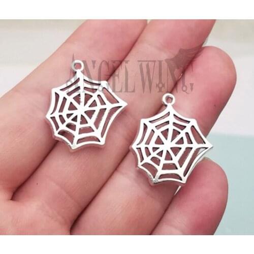 20pcs/lot--25x23mm, cobweb chams, Antique silver plated cobweb spider halloween charms,DIY supplies, Jewelry accessories