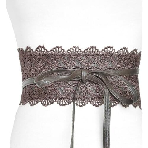 Women Cummerbunds Fashion Wide Lace Tie-up Female Waistband Dress Party Waist Band Belt Sash Decoration