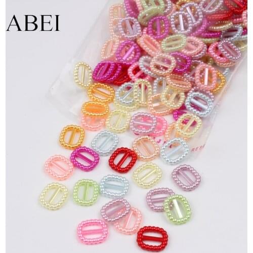 200pcs White Beige Colorful Ribbon buckle For Wedding Party Decoration ABS Resin Pearls Beads DIY Arts Crafts Ornaments Material