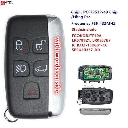 Keyecu KEYECU Remote Key Fob 315MHz/433MHz for Land Rover LR2 LR4,Range Rover Evoque Sport 2012-2017 KOBJTF10A