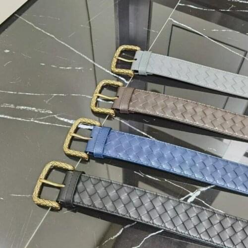 New Braided Genuine Leather Belt Man Fashion High Quality Luxury Design Cow Skin Casual All-match Buckle Adjustable Waistban