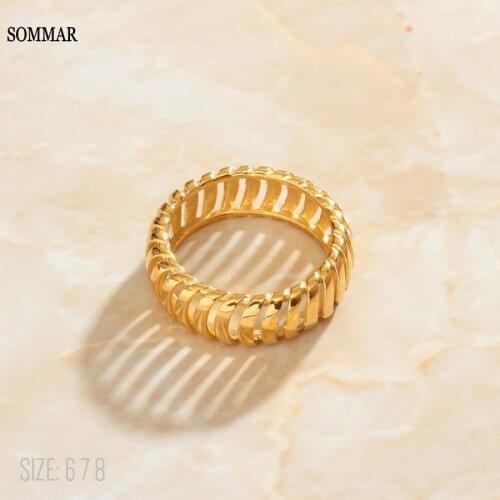 SOMMAR Vintage Love Gold Vermeil size 6 7 8 Girlfriend Joint Knuckle Rings Woven hollow men ring Factory Wholesale