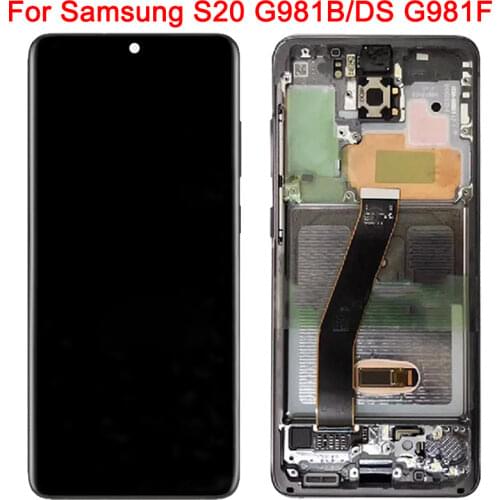 Super Amoled G981B LCD For Samsung Galaxy S20 5G Display With Frame 6.2Inch S20 SM-G981B/DS G981F Display Touch Screen Assembly