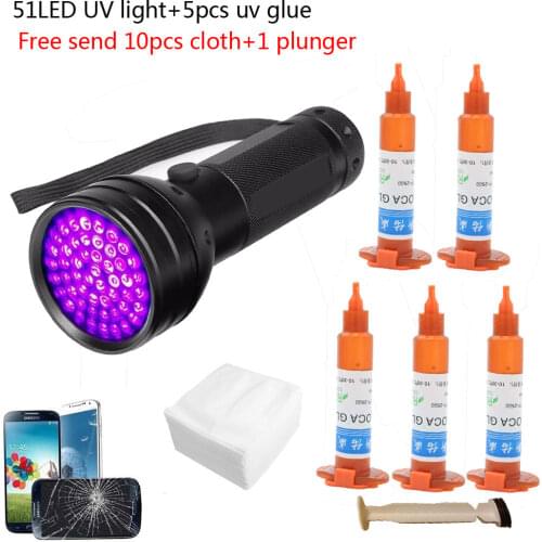 51 led UV light 5pcs/lot 5g TP-2500 LOCA UV liquid optical clear adhesive tp2500 uv glue for touch screen samsung galaxy iPhone