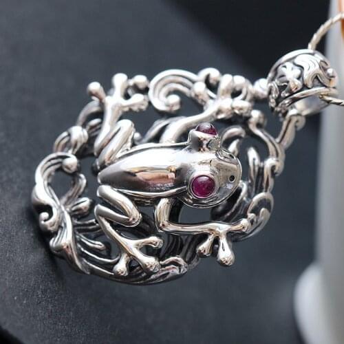 Vintage Silver man Pendant s925 Pure Silver Little Frog Pendant Hip Hop Style Thai Silver woman Pendant