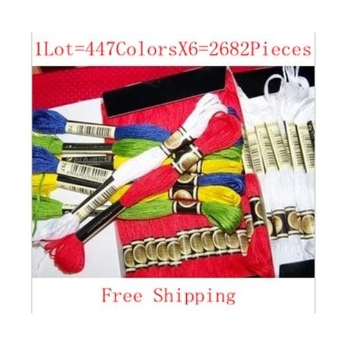 High Quality DIY Cross Stitch Embroidery Thread Similar DMC Cross Stitch Thread 1Lot=447ColorsX6Sets=2682PCS Free Shipping