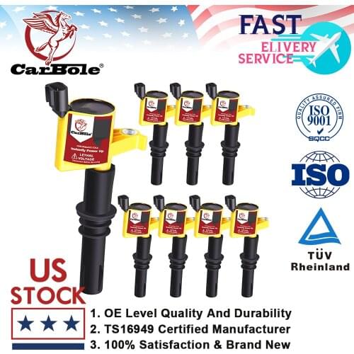 Carbole 8Pcs High Performance Ignition Coils For Ford F150 F250 F-350 F-450 F550 EXPLORER 4.6/5.4/6.8L V8 V10 2004-2008